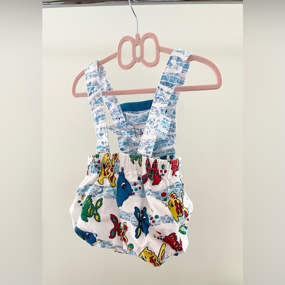 🐠 Vintage Fishy Bubble Oshkosh 🐠 3-6m (Roomy Fit) - ADORABLE print!! - Picture 3 of 6
